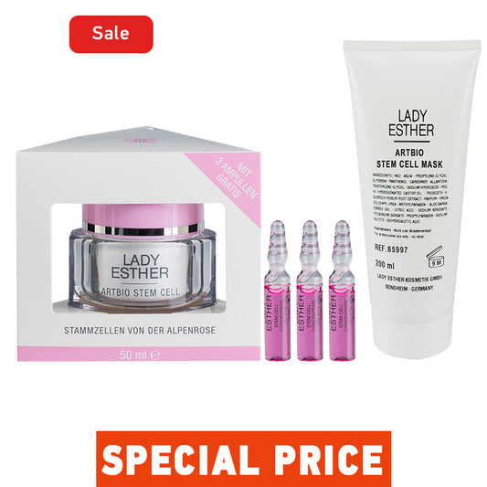 Special Bundle - ARTBIO Stem Cell Cream with 3 FREE ampoules 50 ml + ARTBIO Stem Cell Mask 200 ml (Cabin size)