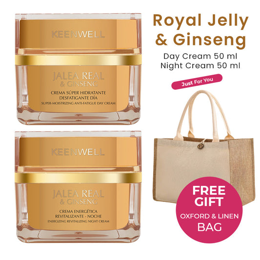 Royal Jelly & Ginseng Day Cream & Night Cream - FREE Oxford Linen Bag