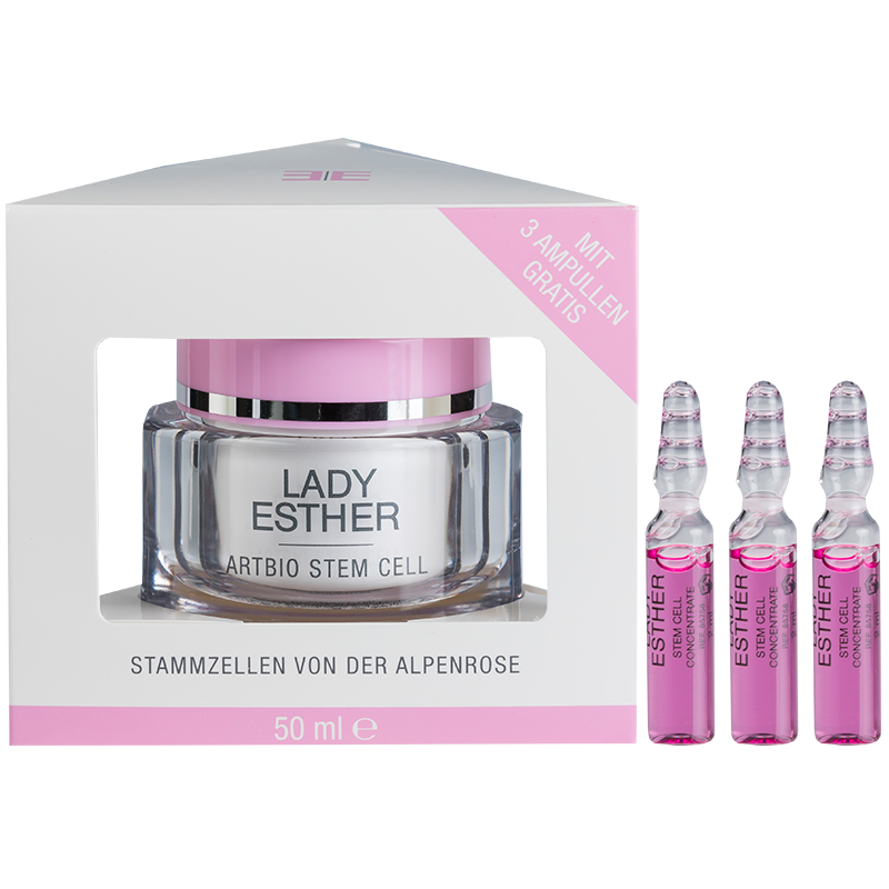 ARTBIO Stem Cell Cream with 3 FREE ampoules 50 ml + FREE Stem Cell Concentrate Ampules 6 x 2 ml