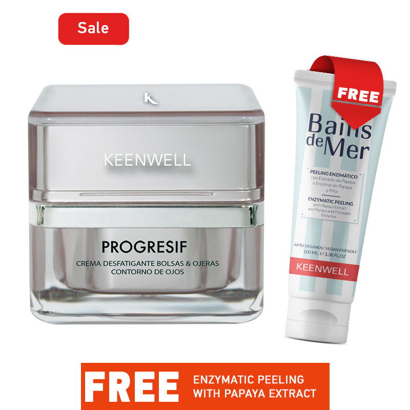 Anti Fatigue Eye Cream for Bags and Dark Circles 25 ml + FREE Enzymatic Peeling with Papaya Extract and Papaya and Pineapple Enzymes 100 ml