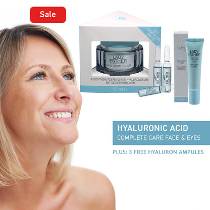Special Offer - Hyaluron Cream with 3 FREE Ampoules 50ml + Hyaluron Eye Gel 15 ml