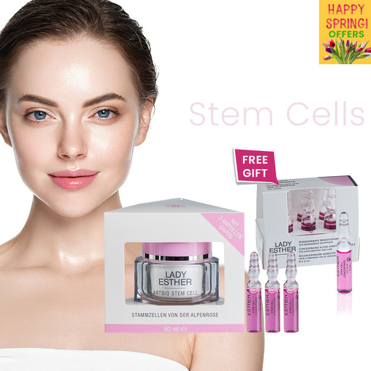 ARTBIO Stem Cell Cream with 3 FREE ampoules 50 ml + FREE Stem Cell Concentrate Ampules 6 x 2 ml