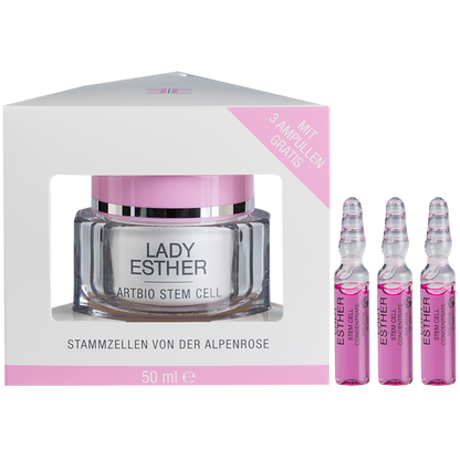 ARTBIO Stem Cell Cream with 3 FREE ampoules 50 ml + FREE Stem Cell Concentrate Ampules 6 x 2 ml